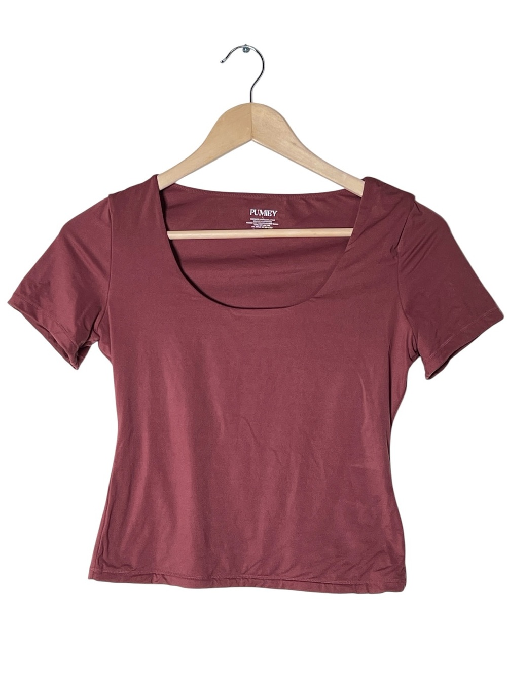 Pumiey rust red scoop neck T-shirt top size large L B139